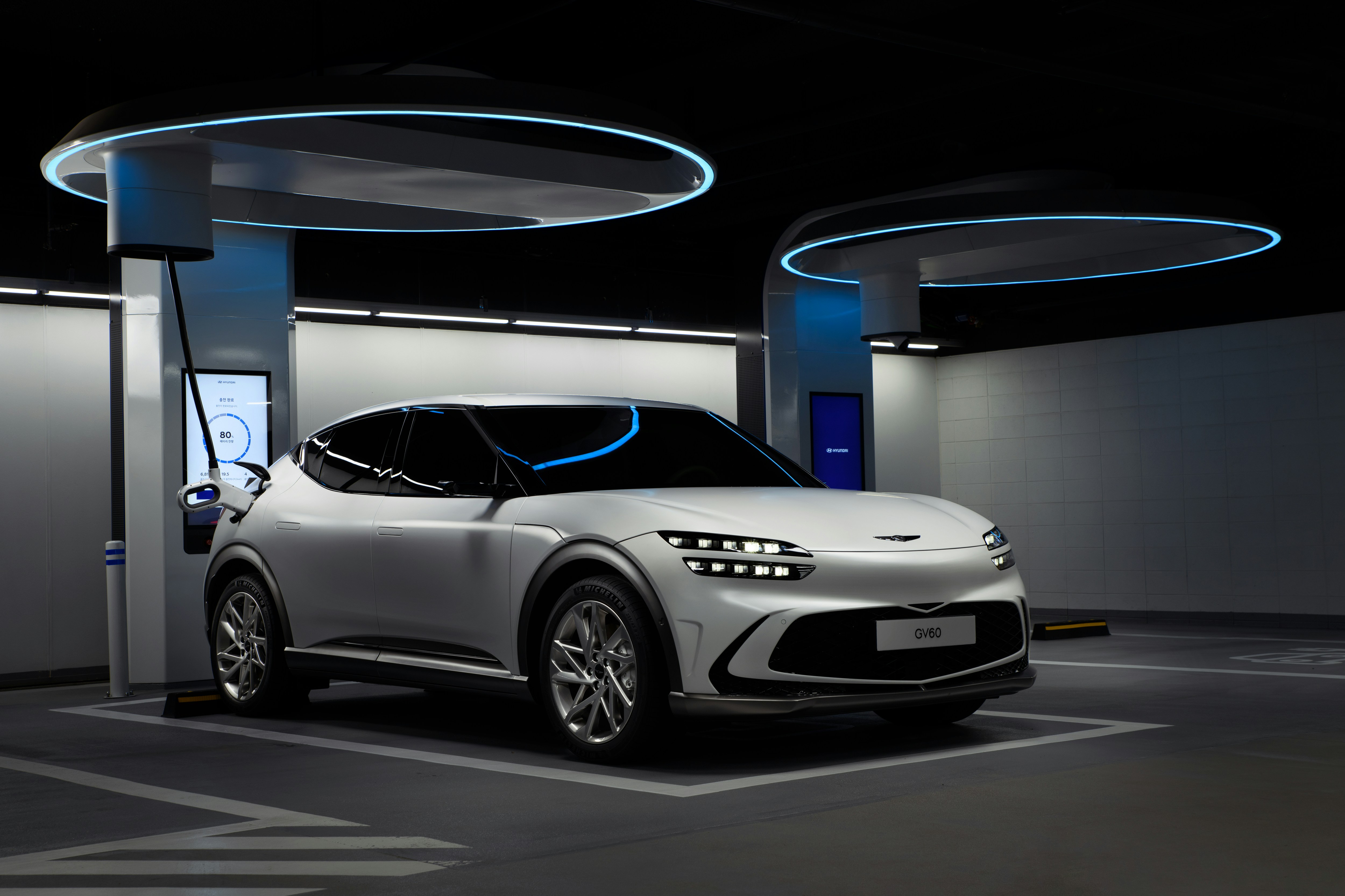 EV charging station with electric car